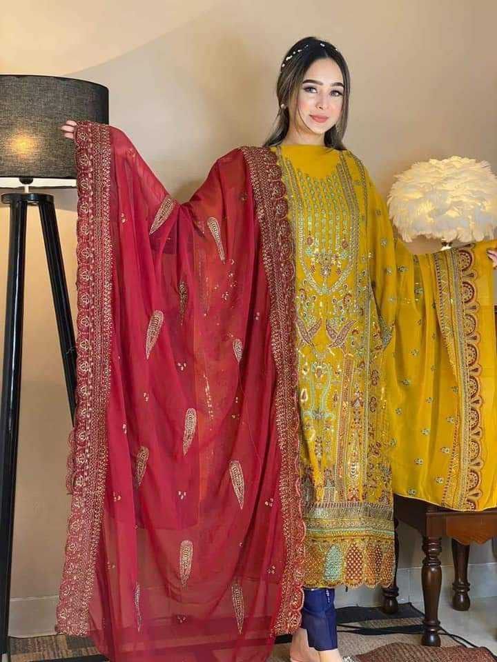 Soft Georgette fabrics Unstitch 4 piece - Image 17