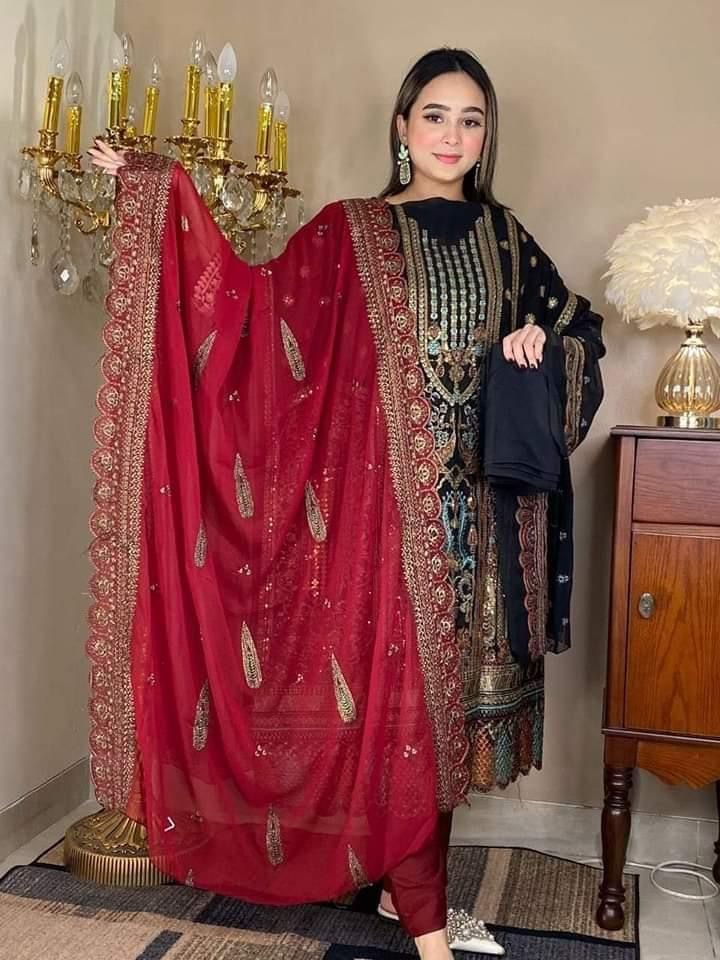 Soft Georgette fabrics Unstitch 4 piece - Image 2