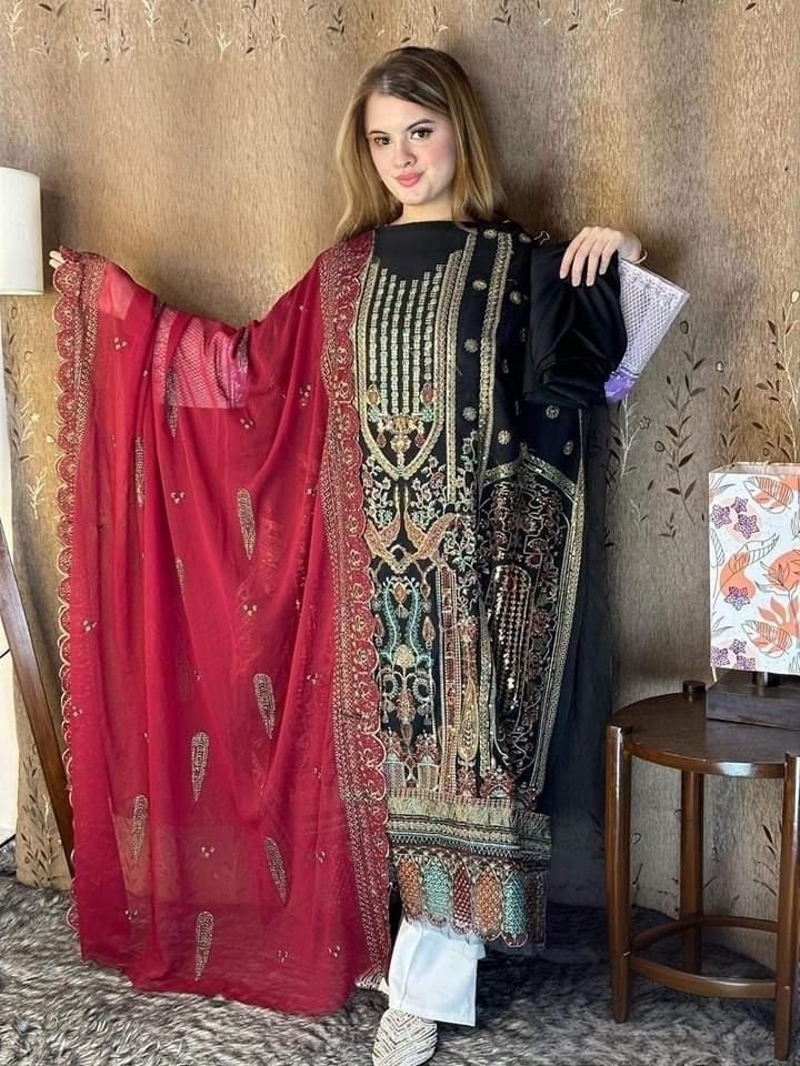 Soft Georgette fabrics Unstitch 4 piece - Image 6