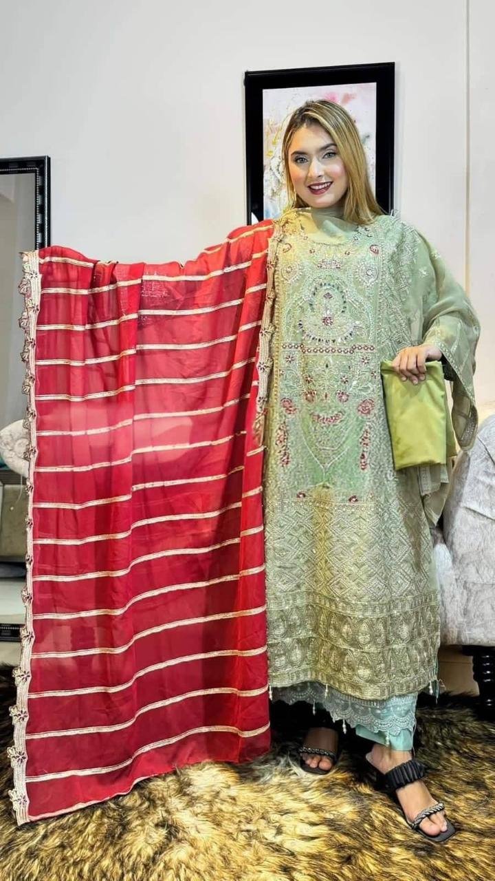 Soft Georgette fabrics Unstitch 4 piece - Image 4