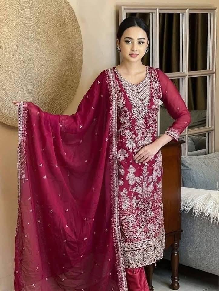 Luxury chiffon fabrics Unstitch 4 piece - Image 7