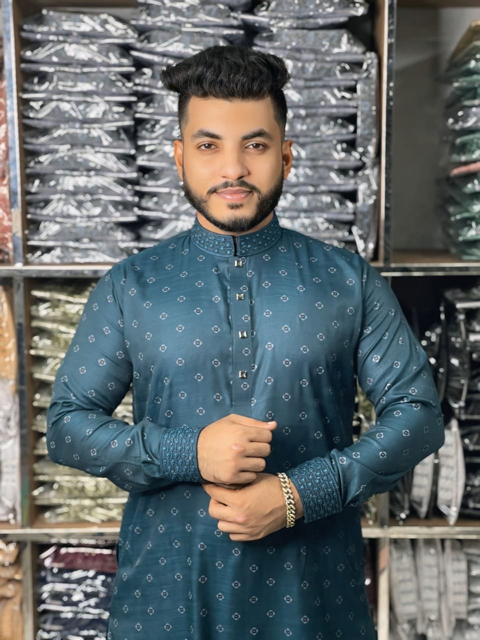 Punjabi Fashion Print 71 front view Men’s printed panjabi Punjabi Fashion Print 71 Punjabi Fashion Print 71 side view Punjabi Fashion Print 71 back side Stylish printed panjabi for men – Fashion Print 71 Cotton Punjabi Fashion Print 71 close-up Punjabi Fashion Print 71 design pattern details