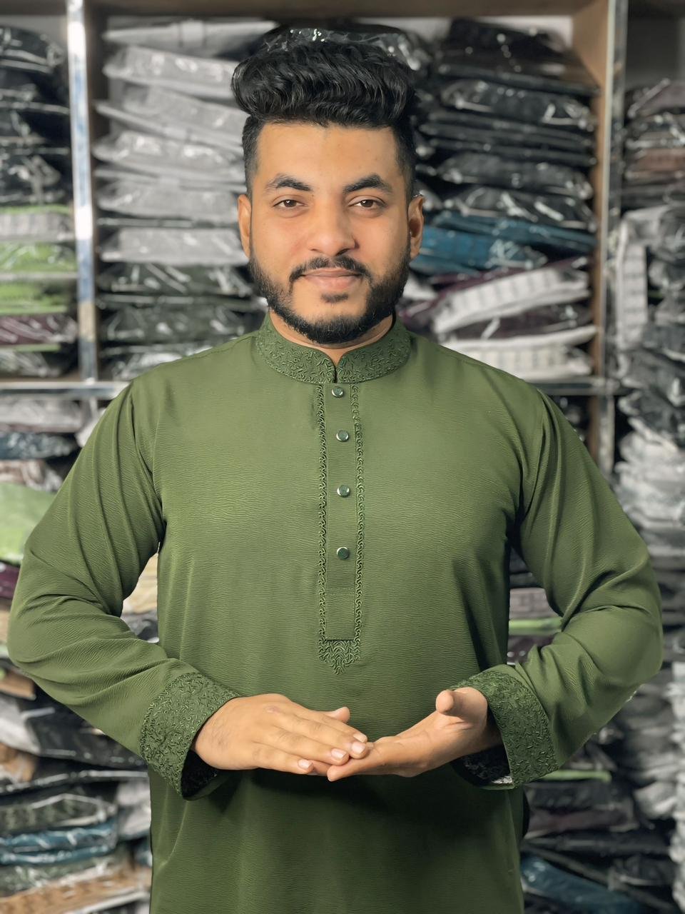 Chaina Jafran Fabric Punjabi for Men
